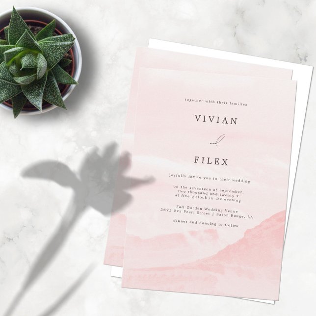 Sample Mountain Countryside Watercolor Wedding Invitation (Creator Uploaded)