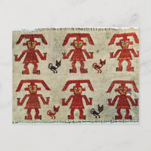 Sample of Lambayeque fabric with a figure Postcard
