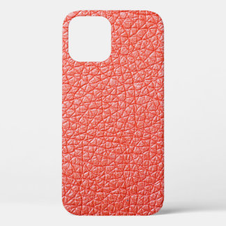 Sample of orange leather upholstery textureabstrac iPhone 12 case