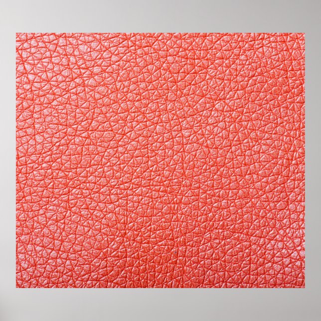 Sample of orange leather upholstery textureabstrac poster (Front)