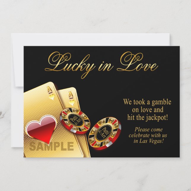 SAMPLE ONLY Casino Style Wedding Paper: semi-gloss Invitation (Front)