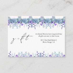Sample Purple Floral Garden Bridal Shower Gift Enclosure Card
