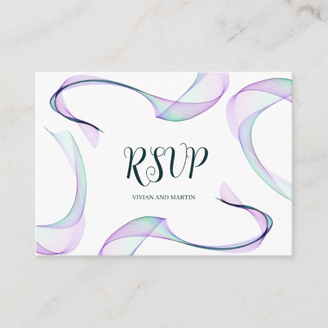Sample purple QR code RSVP  Enclosure Card (Front)