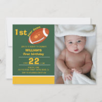 Sample Retro Football First Year Down Birthday
