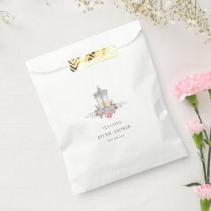 Sample Rustic Floral Roses & Lantern Bridal Shower Favour Bags