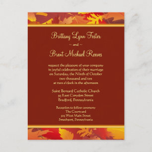 Sample Wedding Invitation - Fall Leaves Border