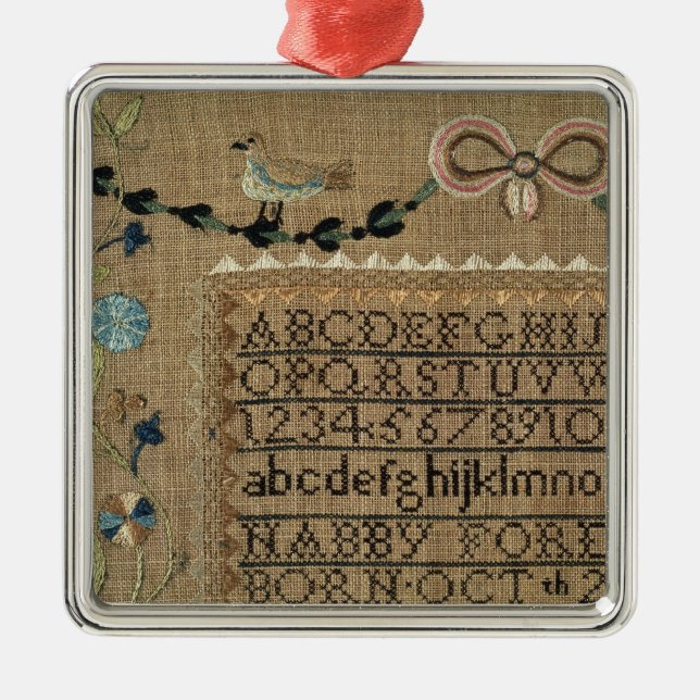 Sampler by N.Ford, 1799, New Hampshire Metal Tree Decoration (Front)