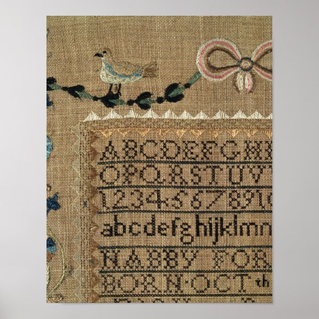 Sampler by N.Ford, 1799, New Hampshire Poster (Front)