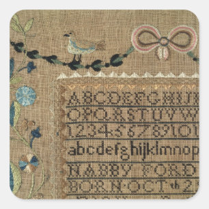 Sampler by N.Ford, 1799, New Hampshire Square Sticker
