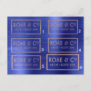 Samples Rose Gold Cobalt Blue Emerald Postcard