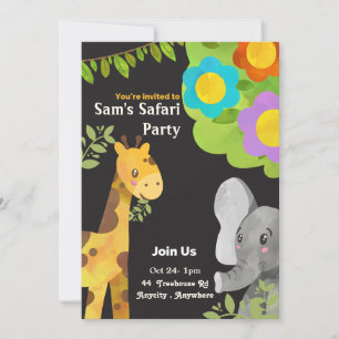 Sam's Safari Expedition Birthday Invitation Card