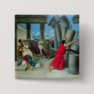 Samson and Delilah 15 Cm Square Badge