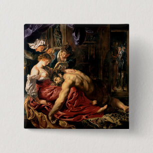 Samson and Delilah, c.1609 15 Cm Square Badge