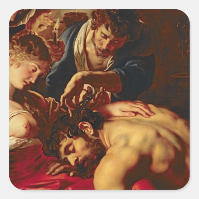 Samson and Delilah, c.1609 Square Sticker (Front)