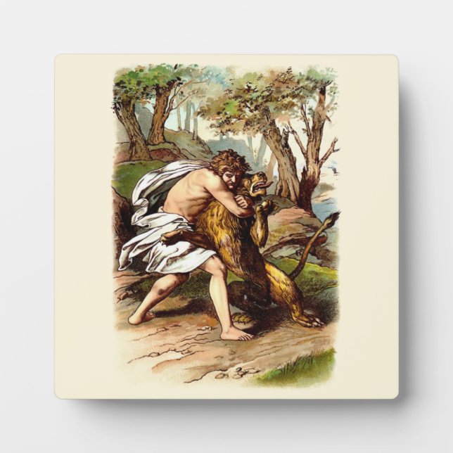 Samson And The Lion Plaque (Front)