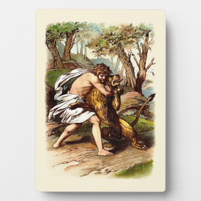 Samson And The Lion Plaque (Front)