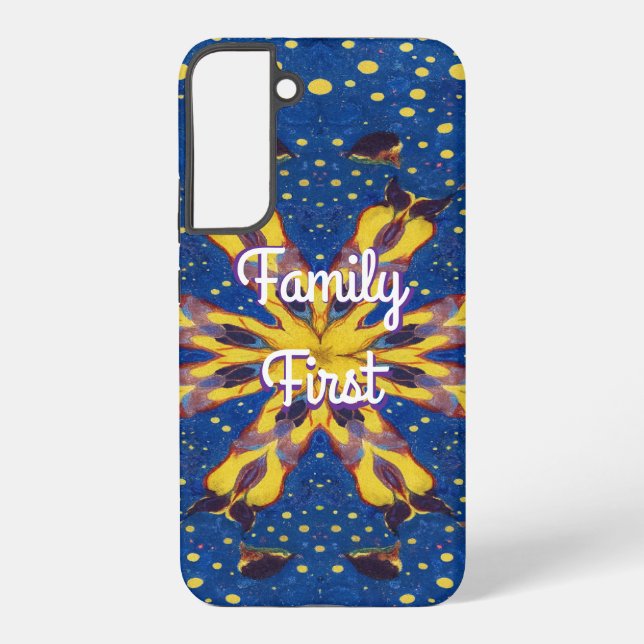 Samsung Case with “Family First” – Elegant Massage (Back)