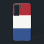 Samsung Galaxy S21 Case Flag of Netherlands<br><div class="desc">Introducing our Samsung Galaxy S21 cover featuring the flag of the Netherlands, designed to blend protection with a celebration of Dutch heritage. Crafted with meticulous attention to detail, this cover proudly displays the iconic tricolor of red, white, and blue, symbolising the Netherlands' history, culture, and national identity. Whether you're commuting,...</div>