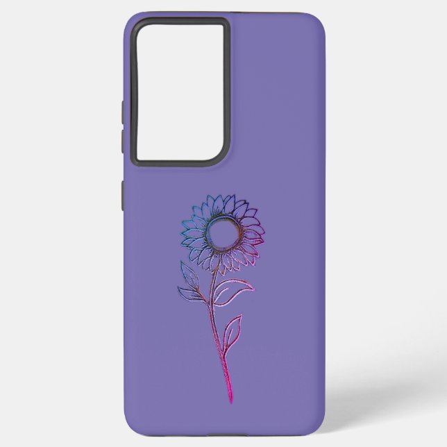 samsung galaxy s21 ultra case flower design style  (Back)