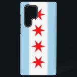 Samsung Galaxy S22 Ultra Case Flag of Chicago<br><div class="desc">Elevate your Samsung Galaxy S22 Ultra with our exclusive phone cover featuring the flag of Chicago! Crafted with meticulous attention to detail, this cover proudly showcases the iconic elements of the Chicago city flag. The design features four red stars, each symbolising a significant event in Chicago's history: Fort Dearborn, the...</div>