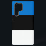 Samsung Galaxy S22 Ultra Case with Estonia flag<br><div class="desc">Protect your Samsung Galaxy S22 Ultra in style with this sleek case featuring the bold and elegant flag of Estonia. The striking horizontal tricolor of blue, black, and white is displayed prominently, symbolising the Estonian sky, soil, and national aspiration. The minimalist design ensures the flag remains the central focus, adding...</div>