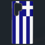 Samsung Galaxy S22 Ultra Case with Greece flag<br><div class="desc">Transform your Samsung Galaxy S22 Ultra into a celebration of Greek heritage with our exclusive cover featuring the flag of Greece! Crafted with meticulous attention to detail, this cover proudly showcases the iconic design of the Greek flag. The flag features nine horizontal stripes of blue and white, with a white...</div>