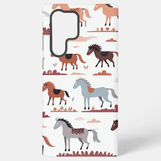 Samsung phone case with abstract horse images.