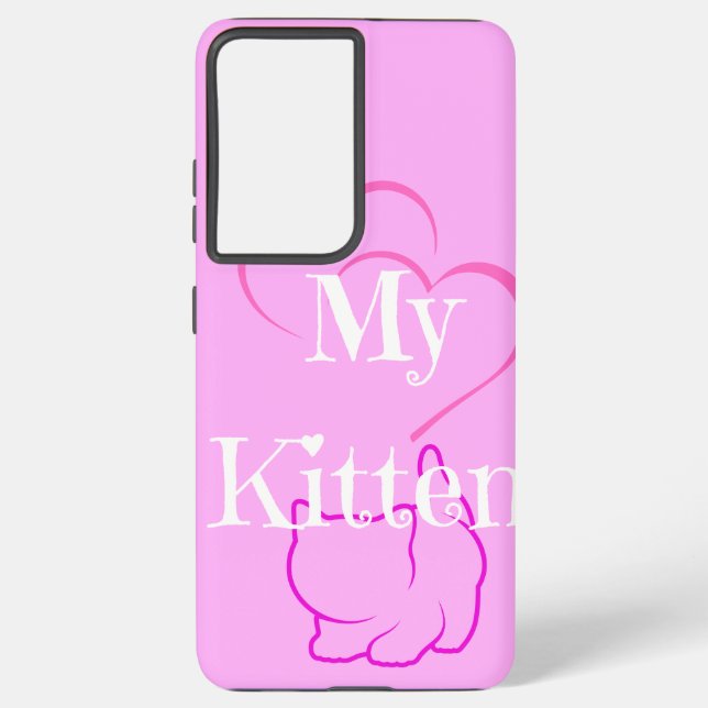 Samsung S21 ultra case pink kitten case (Back)