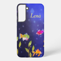 Samsung S22* Case Deep Blue with Fish