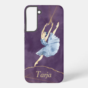 Samsung S22 Case with Ballerina Purple Background
