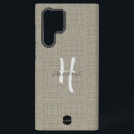 SamsungCase with a Natural Linen Look Design HAMby Samsung Galaxy Case<br><div class="desc">HAMbyWhiteGlove aka HAMbWG designed iPhone Case with a cross-thatch pattern,  linen look design in a wheat colour,  just choose the personalise option to add your name and initial.</div>