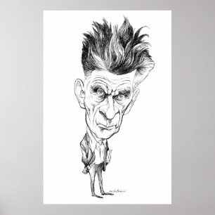 Samuel Beckett Caricature by Edmund S Valtman Poster