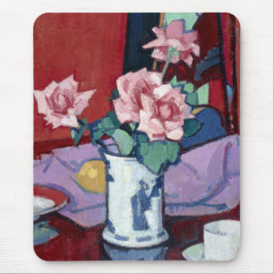 Samuel John Peploe Pink Roses, Chinese Vase Mouse Pad