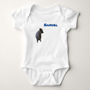 Samuel name With Aussie Quokka, Baby Bodysuit