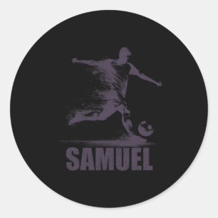 Samuel Soccer Boys Personalized First Name Samuel  Classic Round Sticker