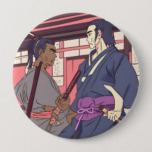 samurai 10 cm round badge