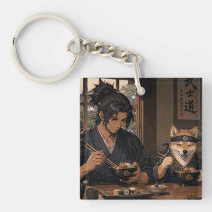 Samurai & Akita Noodle Night Key Ring