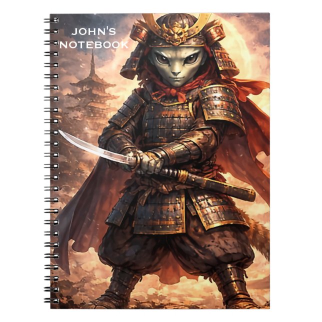 Samurai Alien Fantasy Kids And Teens Notebook (Front)