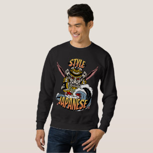 samurai and water, japanese style, simple and cool sweatshirt