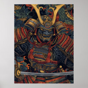 Samurai Art Poster - Simple Art Style Inspired by