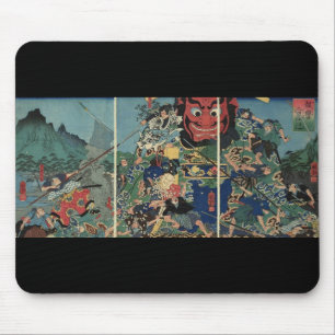 Samurai at war painting circa 1800's mouse pad