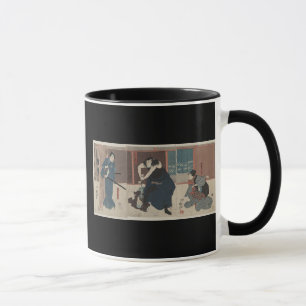 Samurai Attacking Enemy circa 1848 Japan Mug