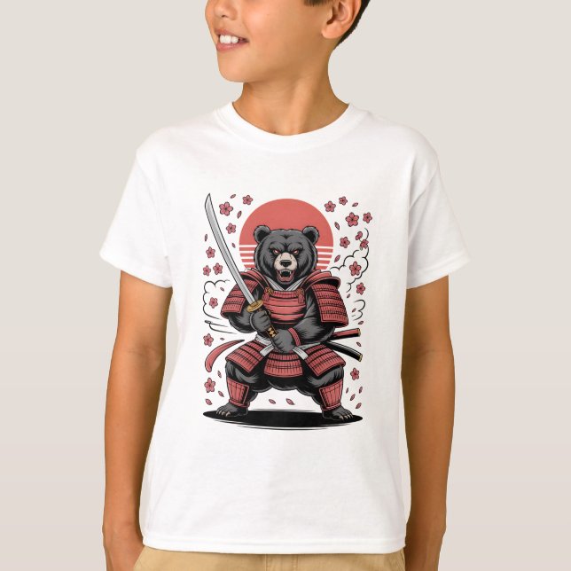 Samurai Bear  Kids Basic T-Shirt (Front)