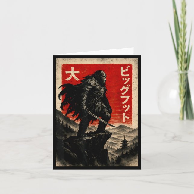 Samurai Bigfoot Graphic Tee Japanese Vintage  Card (Front)