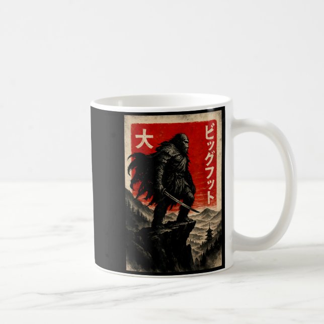 Samurai Bigfoot Graphic Tee Japanese Vintage  Coffee Mug (Right)