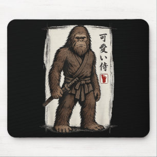 Samurai Bigfoot Japanese Art Anime Funny Men Women Mouse Pad