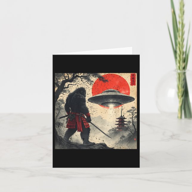 Samurai Bigfoot Japanese Ufo Vintage Graphic Ukiyo Card (Front)