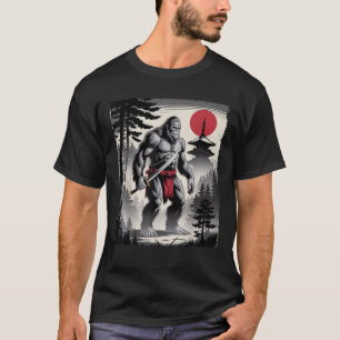 Samurai Bigfoot Japanese Vintage Art Gifts For Men T-Shirt