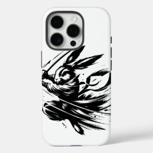 Samurai Bunny Black Ink Warrior Rabbit iPhone 16 Pro Case