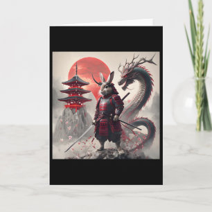 Samurai Bunny Rabbit Graphic Warrior Japanese Rabb Card